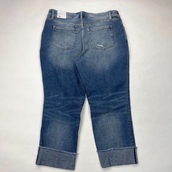 Lane Bryant High Rise Straight Crop Jeans Women 16 or 18 NWT $80 Magic Waistband - Picture 2 of 12